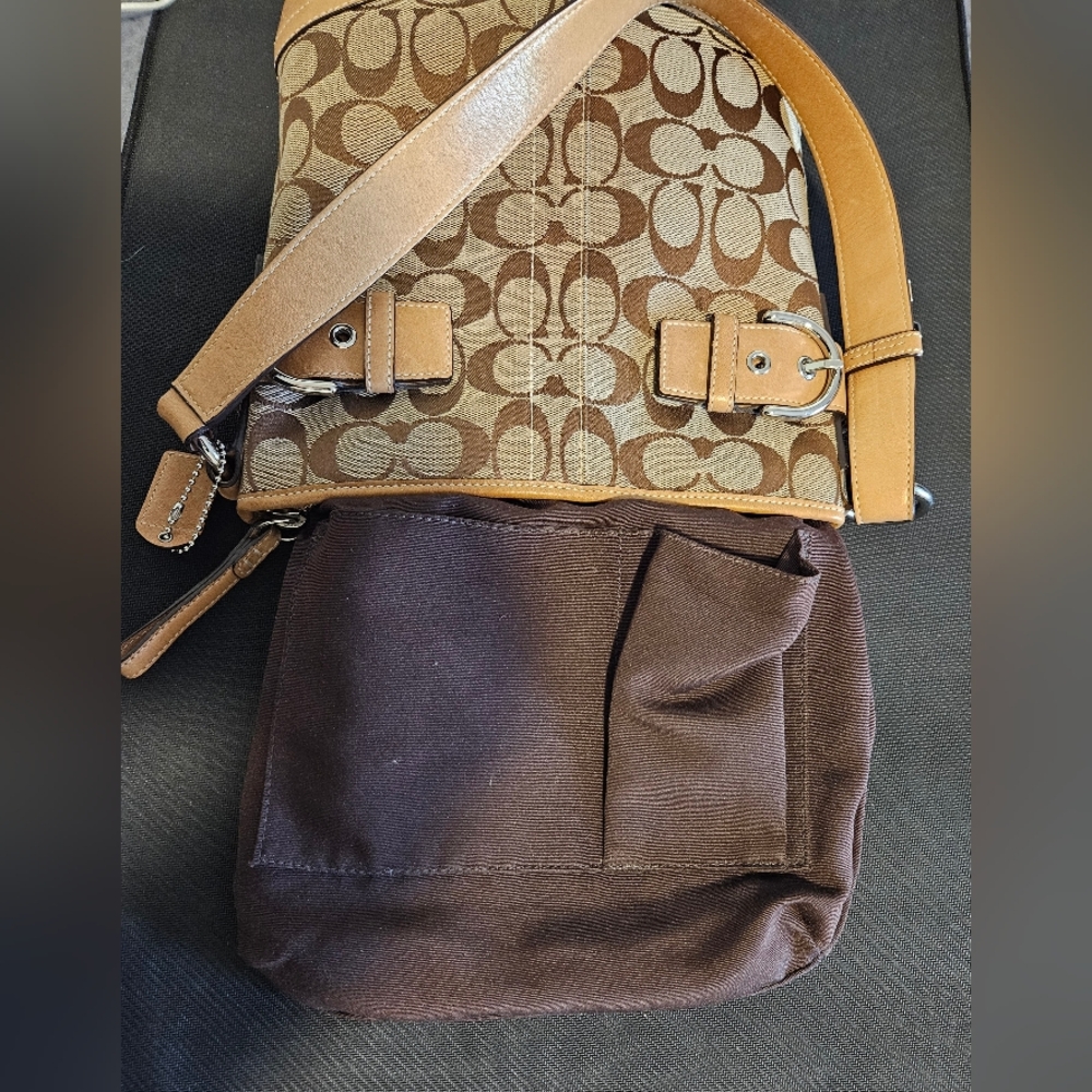 Vintage COACH Logo-Pattern Shoulder Bag PRISTINE - Picture 12 of 14